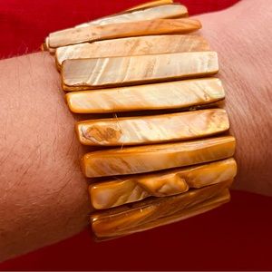 Vintage Golden Sunrise Sea Shell Bracelet